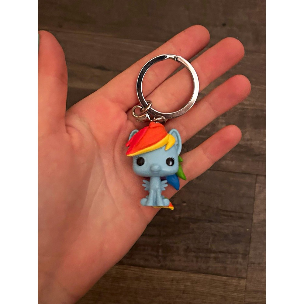 My Little Pony Rainbow Dash Blue/Multicolor Plastic Keychain Detachable Keyring